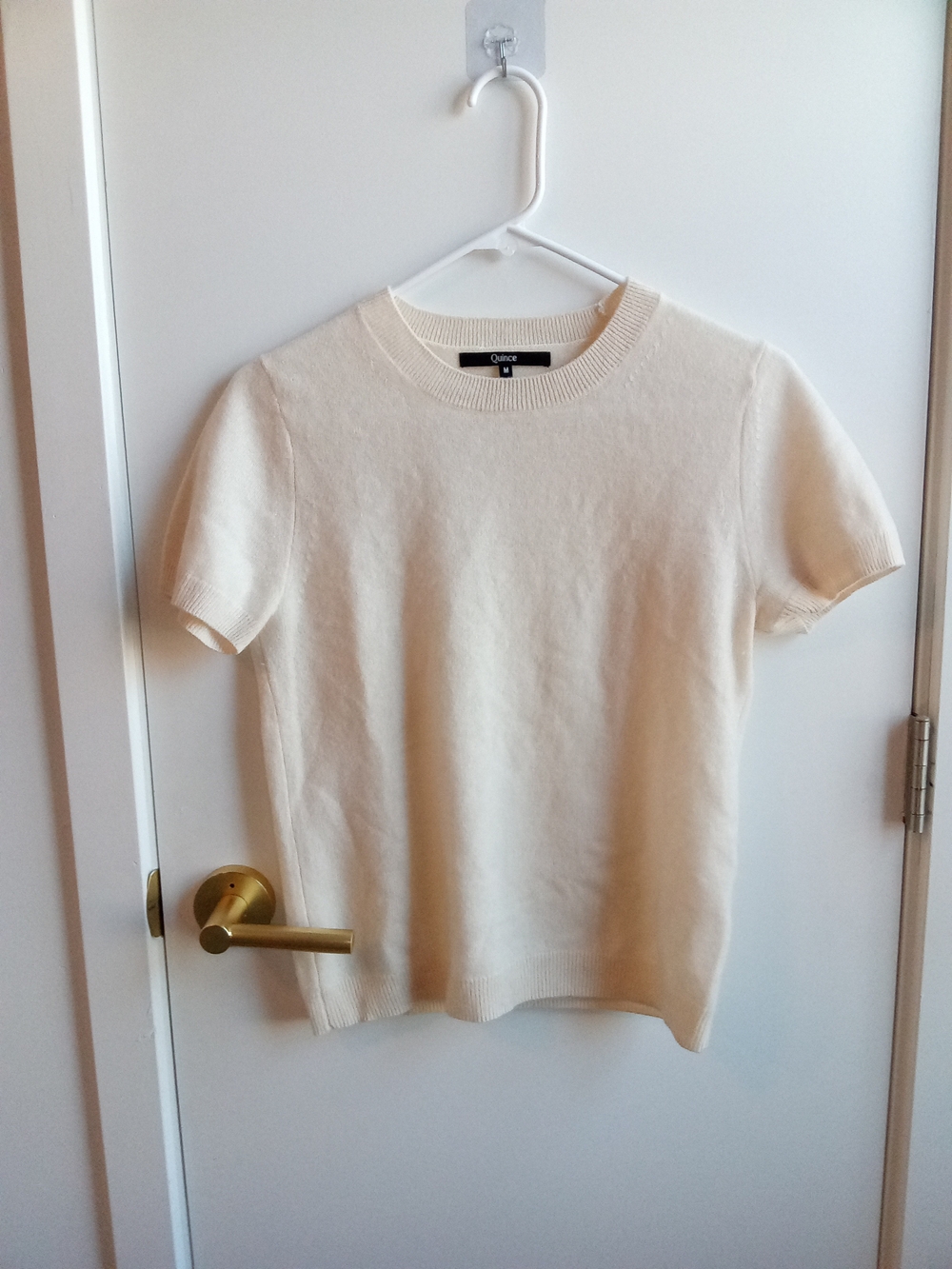 Quince Women’s Short-Sleeve Crewneck Shirt in Cream
